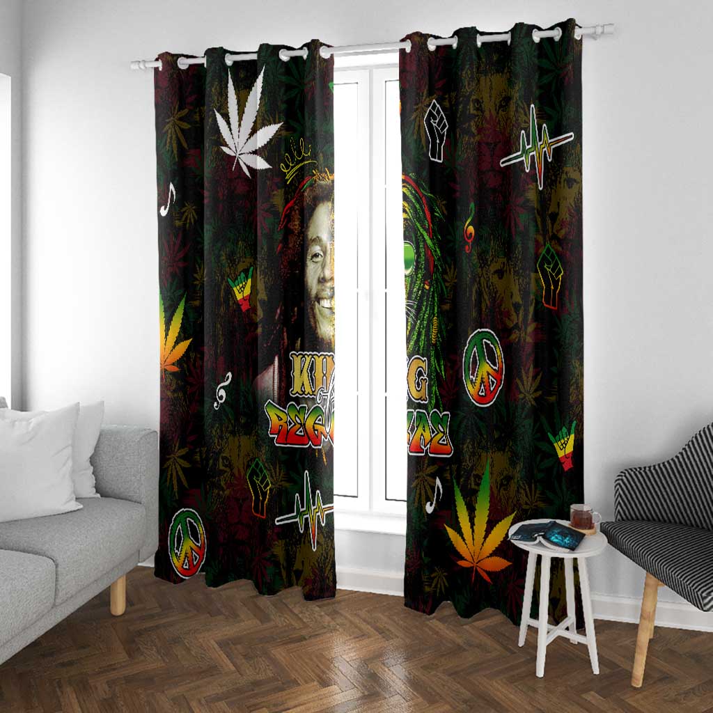 King Of Reggae Legend Bob Window Curtain Peace and Love