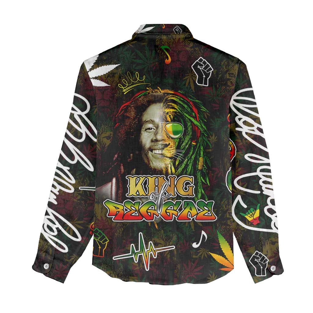 King Of Reggae Legend Bob Women Casual Shirt Peace and Love