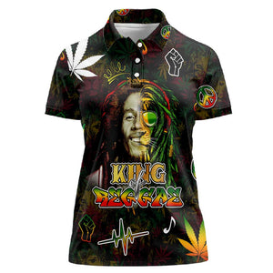 King Of Reggae Legend Bob Women Polo Shirt Peace and Love