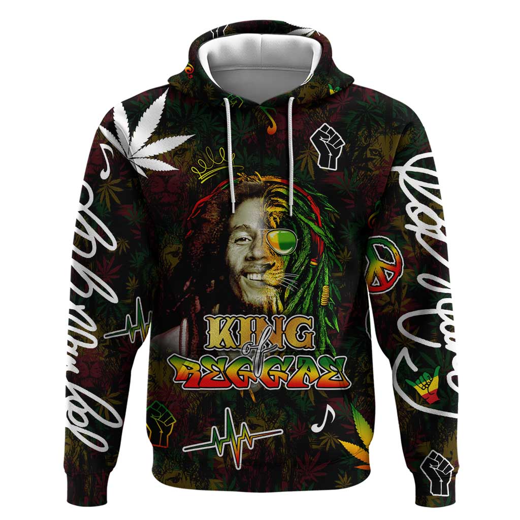 King Of Reggae Legend Bob Zip Hoodie Peace and Love