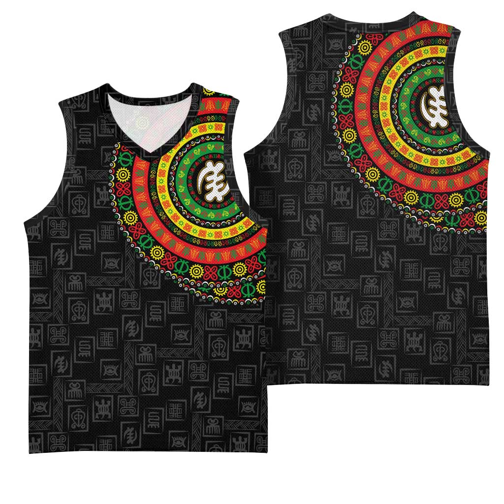 Adinkra Symbols Basketball Jersey African Culture - African Pride