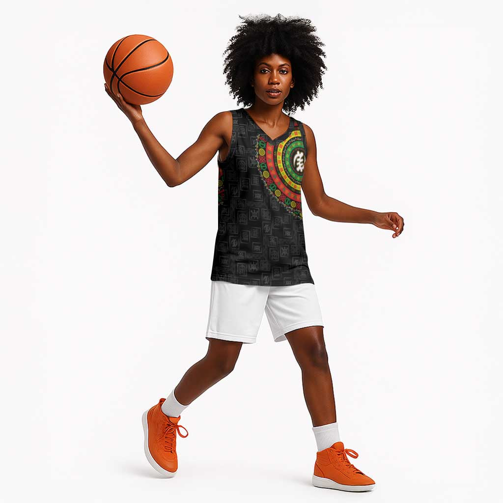 Adinkra Symbols Basketball Jersey African Culture - African Pride