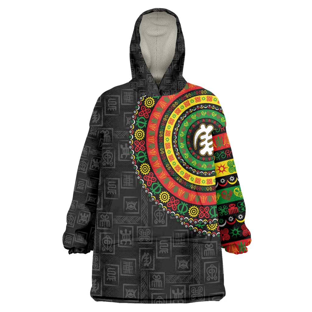 Adinkra Symbols Kid Wearable Blanket Hoodie African Culture