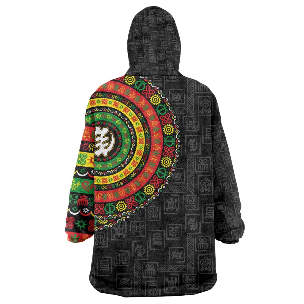 Adinkra Symbols Kid Wearable Blanket Hoodie African Culture
