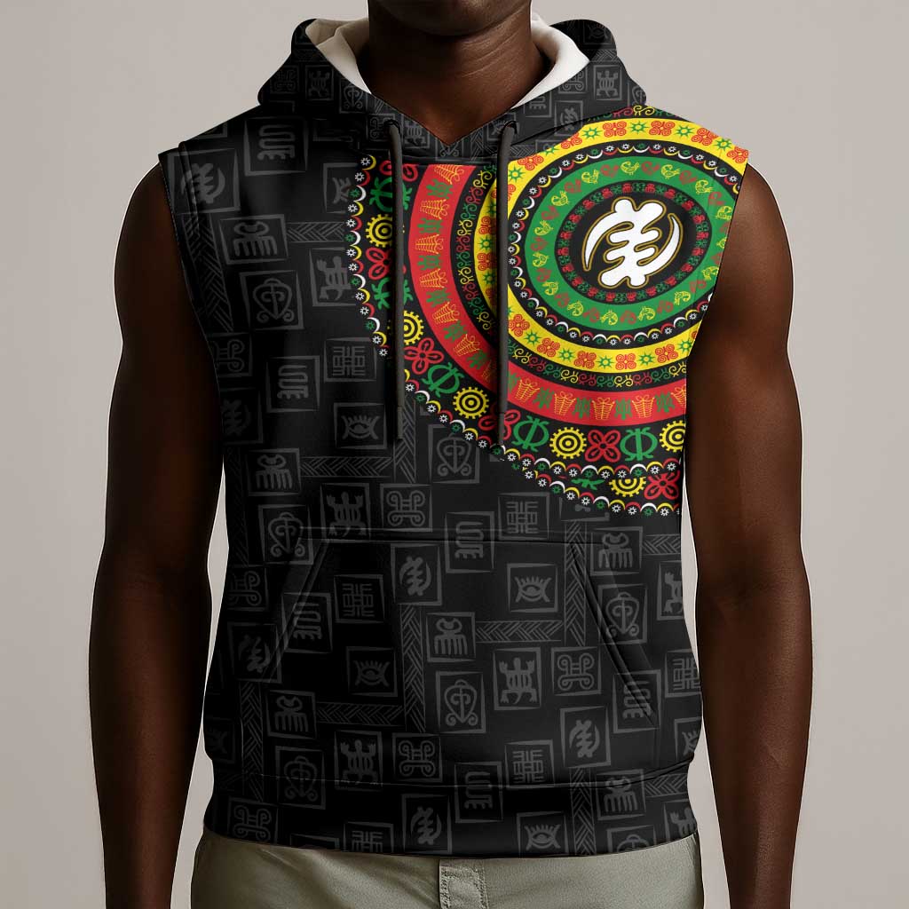 Adinkra Symbols Sleeveless Hoodie African Culture - African Pride