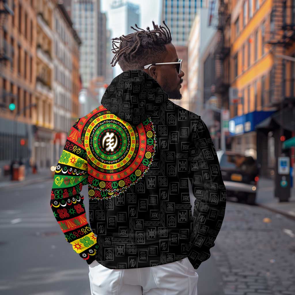 Adinkra Symbols Zip Hoodie African Culture