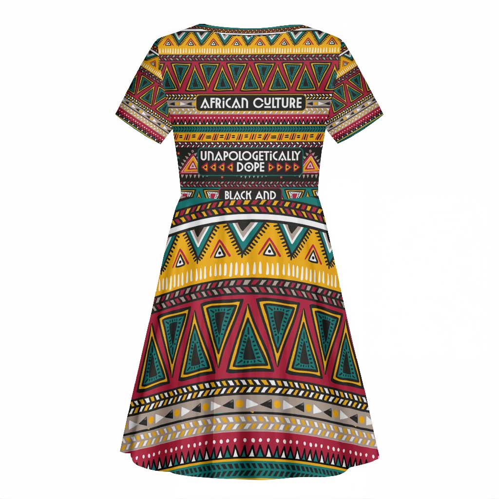 Colorful African Pattern Kid Short Sleeve Dress