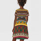 Colorful African Pattern Kid Short Sleeve Dress