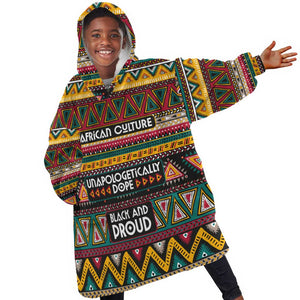 Colorful African Pattern KId Wearable Blanket Hoodie