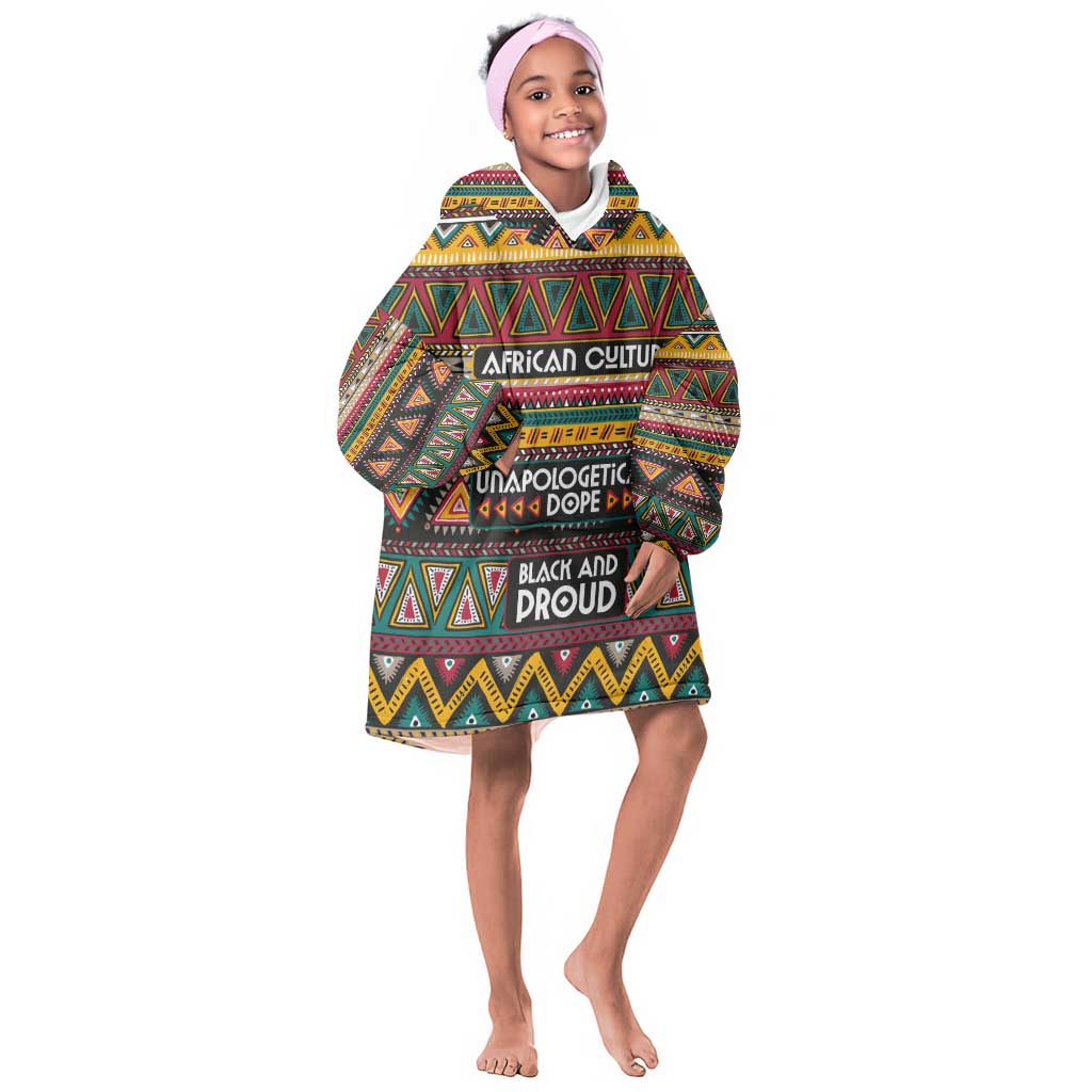 Colorful African Pattern KId Wearable Blanket Hoodie