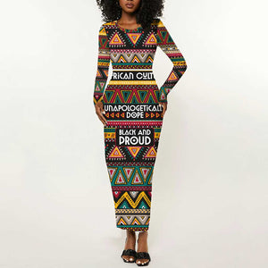 Colorful African Pattern Long Sleeve Bodycon Dress DT02