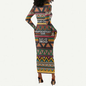 Colorful African Pattern Long Sleeve Bodycon Dress DT02