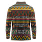 Colorful African Pattern Long Sleeve Polo Shirt
