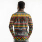 Colorful African Pattern Long Sleeve Polo Shirt