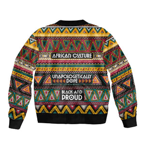 Colorful African Pattern Sleeve Zip Bomber Jacket