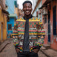 Colorful African Pattern Sleeve Zip Bomber Jacket