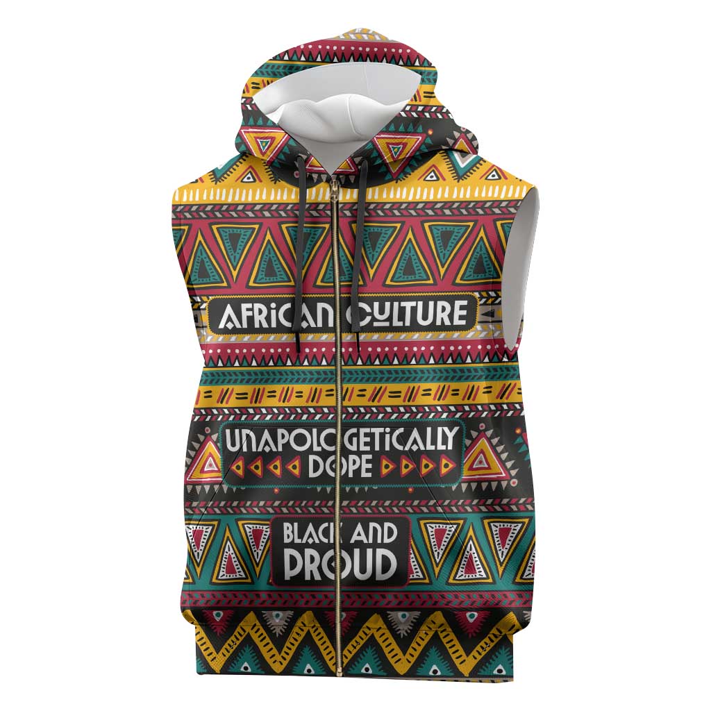Colorful African Pattern Sleeveless Zip Hoodie - African Pride