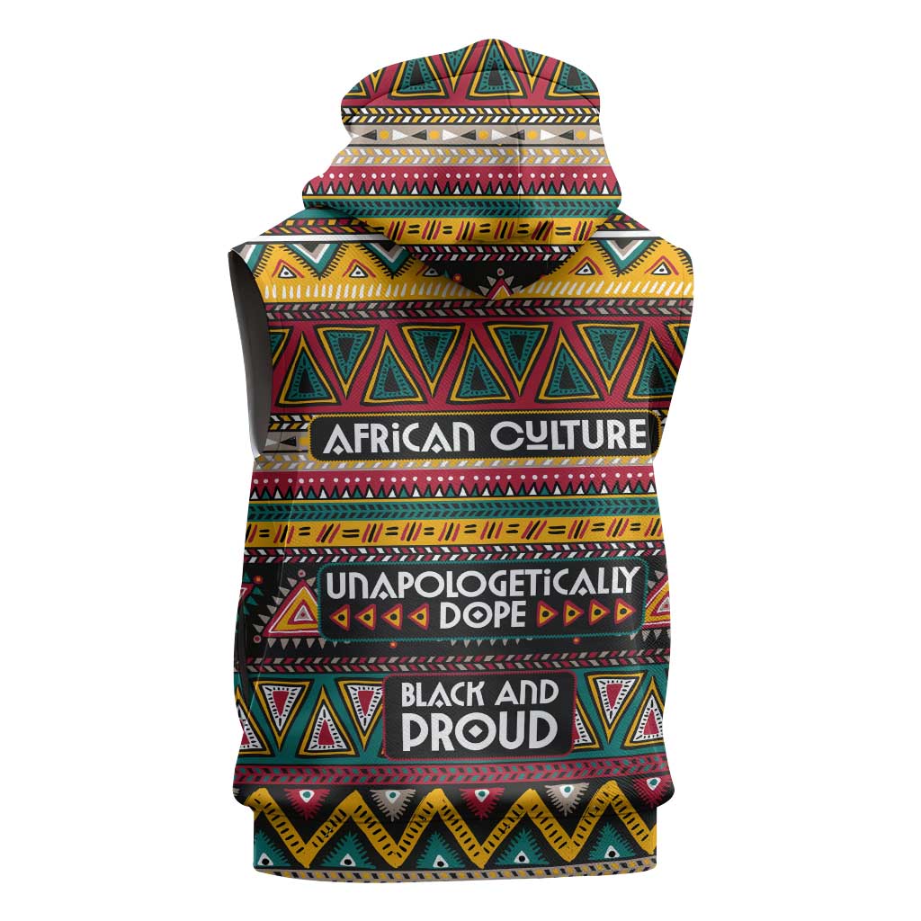 Colorful African Pattern Sleeveless Zip Hoodie - African Pride