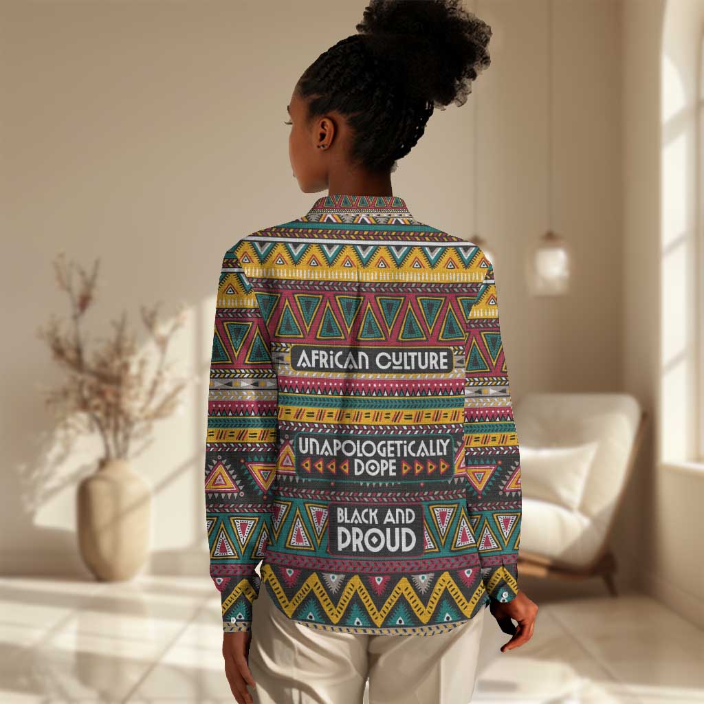 Colorful African Pattern Women Casual Shirt DT02