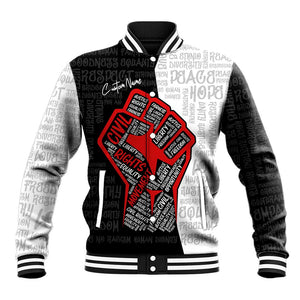 Personalized Civil Rights Movement Justice Fist Baseball Jacket DT02