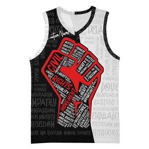 Personalized Civil Rights Movement Justice Fist Basketball Jersey - African Pride