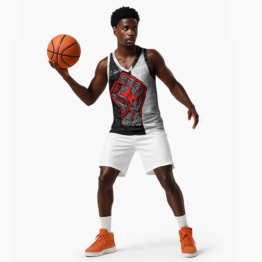 Personalized Civil Rights Movement Justice Fist Basketball Jersey - African Pride