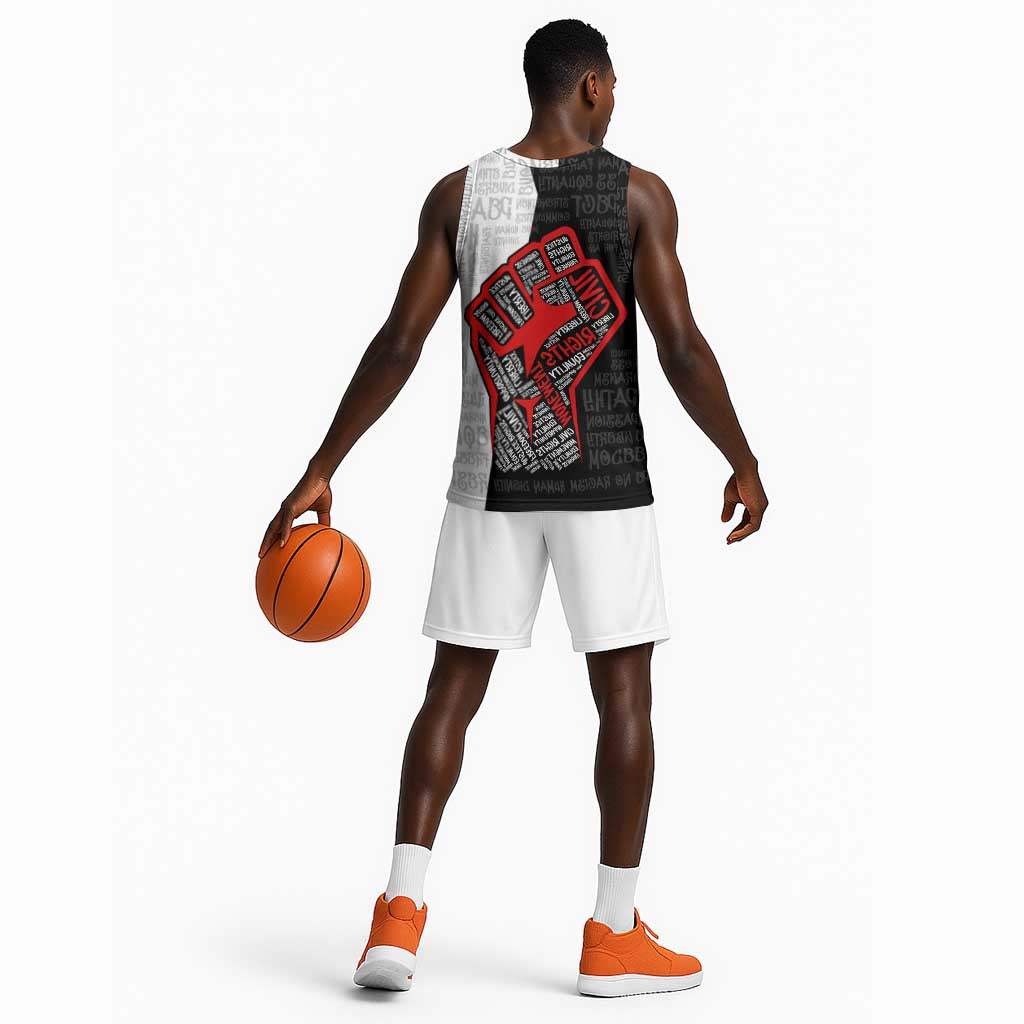 Personalized Civil Rights Movement Justice Fist Basketball Jersey - African Pride