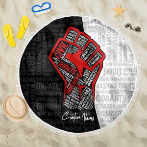 Personalized Civil Rights Movement Justice Fist Beach Blanket