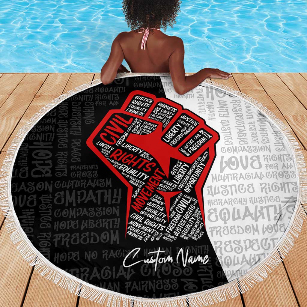 Personalized Civil Rights Movement Justice Fist Beach Blanket