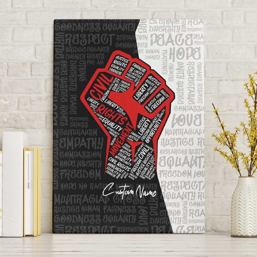 Civil Rights Canvas Personalized Civil Rights Movement Justice Fist Canvas Wall Art by ...