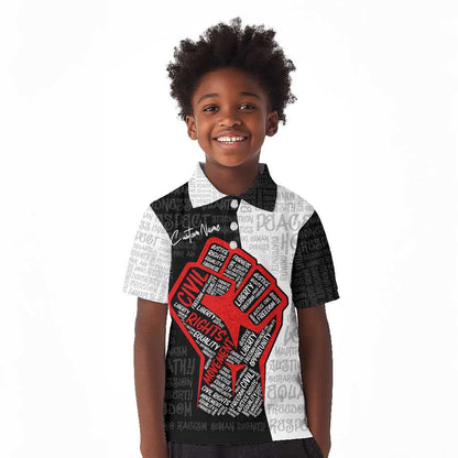Personalized Civil Rights Movement Justice Fist Kid Polo Shirt