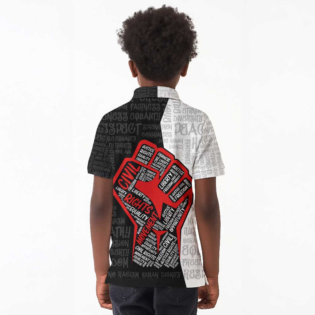 Personalized Civil Rights Movement Justice Fist Kid Polo Shirt
