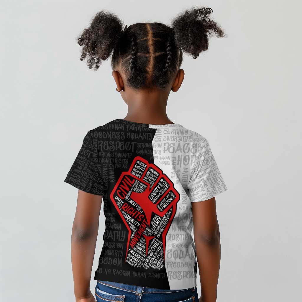 Personalized Civil Rights Movement Justice Fist Kid T shirt