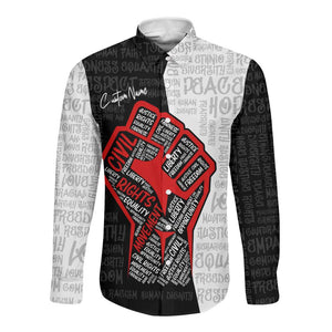 Personalized Civil Rights Movement Justice Fist Long Sleeve Button Shirt
