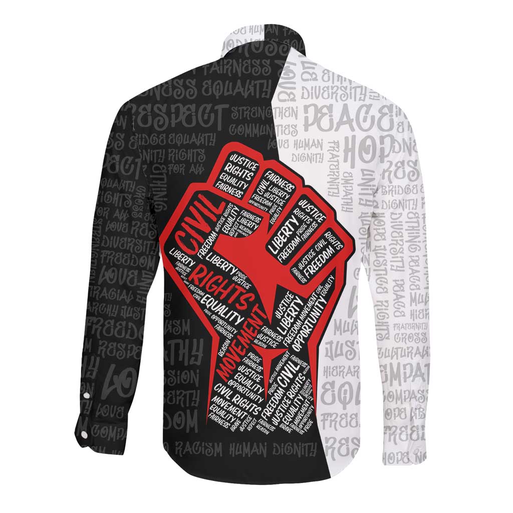 Personalized Civil Rights Movement Justice Fist Long Sleeve Button Shirt