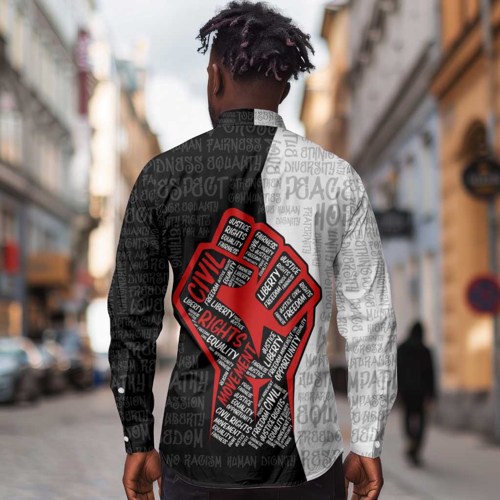 Personalized Civil Rights Movement Justice Fist Long Sleeve Button Shirt