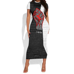 Personalized Civil Rights Movement Justice Fist Short Sleeve Bodycon Dress DT02