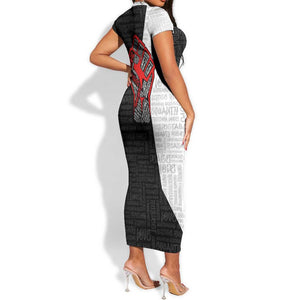 Personalized Civil Rights Movement Justice Fist Short Sleeve Bodycon Dress DT02