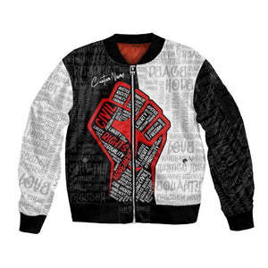 Personalized Civil Rights Movement Justice Fist Sleeve Zip Bomber Jacket