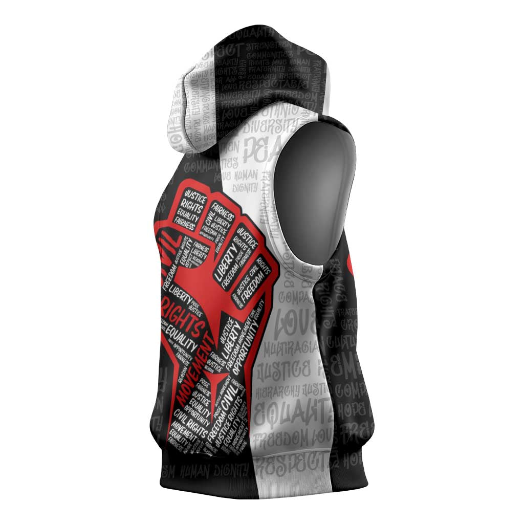 Personalized Civil Rights Movement Justice Fist Sleeveless Hoodie - African Pride