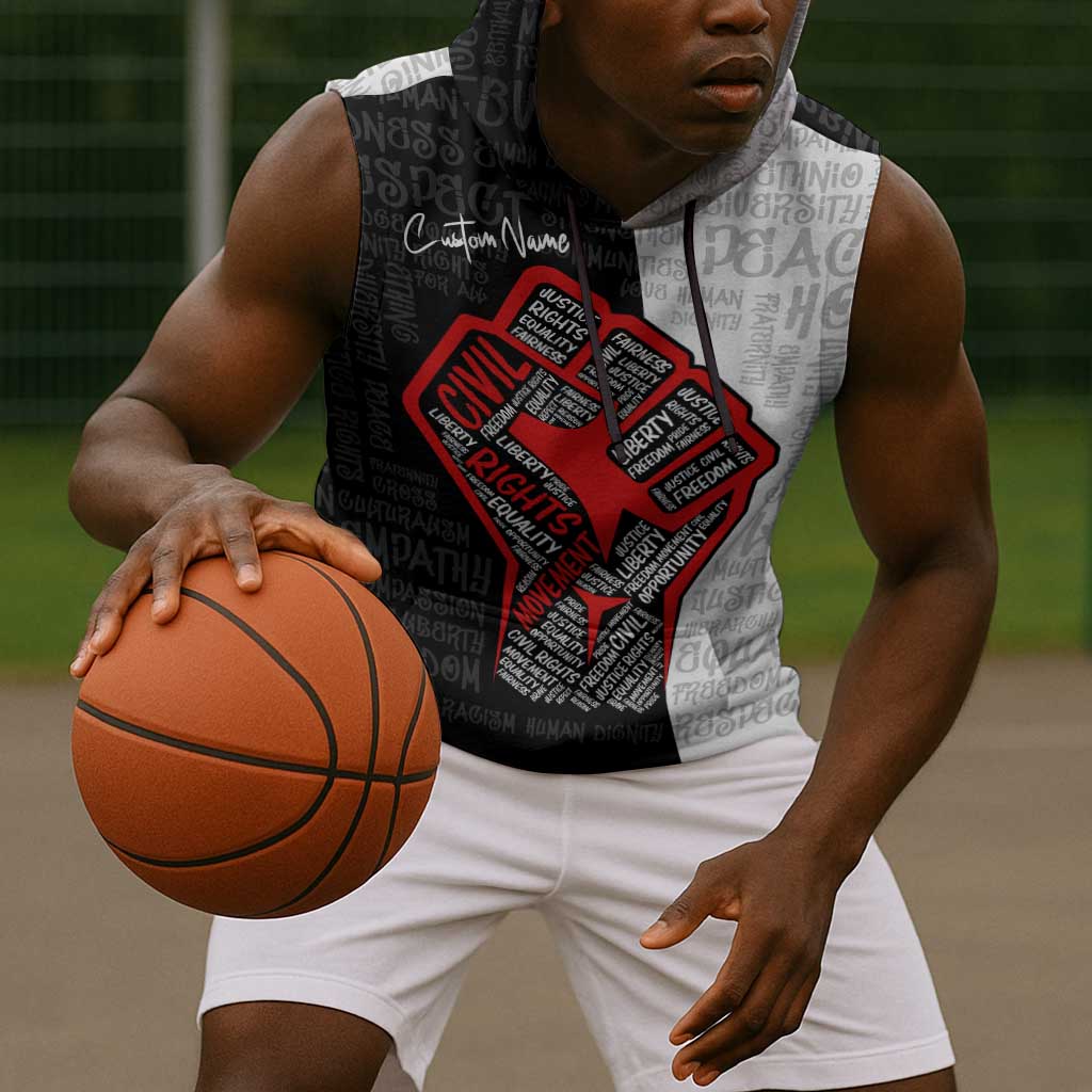 Personalized Civil Rights Movement Justice Fist Sleeveless Hoodie - African Pride