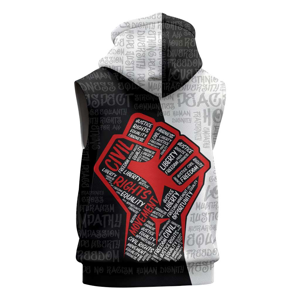 Personalized Civil Rights Movement Justice Fist Sleeveless Zip Hoodie - African Pride