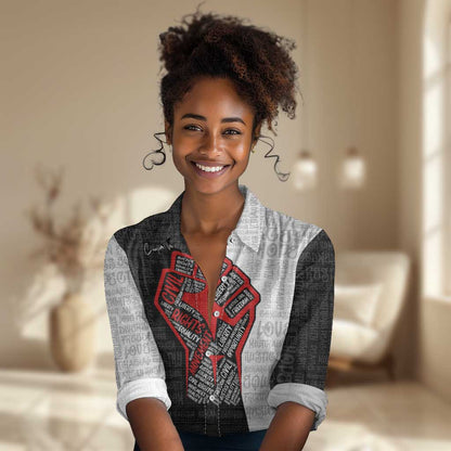 Personalized Civil Rights Movement Justice Fist Women Casual Shirt DT02