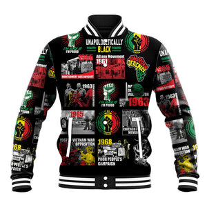 Civil Rights Movement Baseball Jacket Poster Art Black Pride DT02