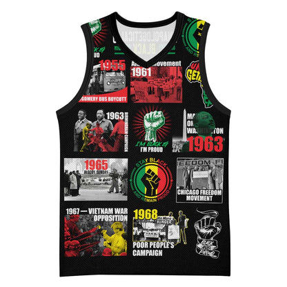 Civil Rights Movement Basketball Jersey Poster Art Black Pride - African Pride
