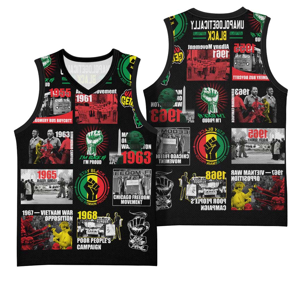 Civil Rights Movement Basketball Jersey Poster Art Black Pride - African Pride