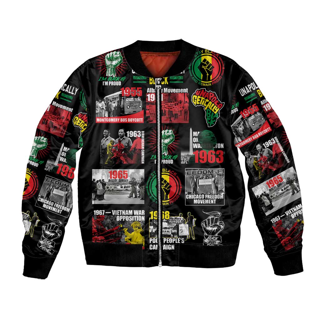 Civil Rights Movement Bomber Jacket Poster Art Black Pride