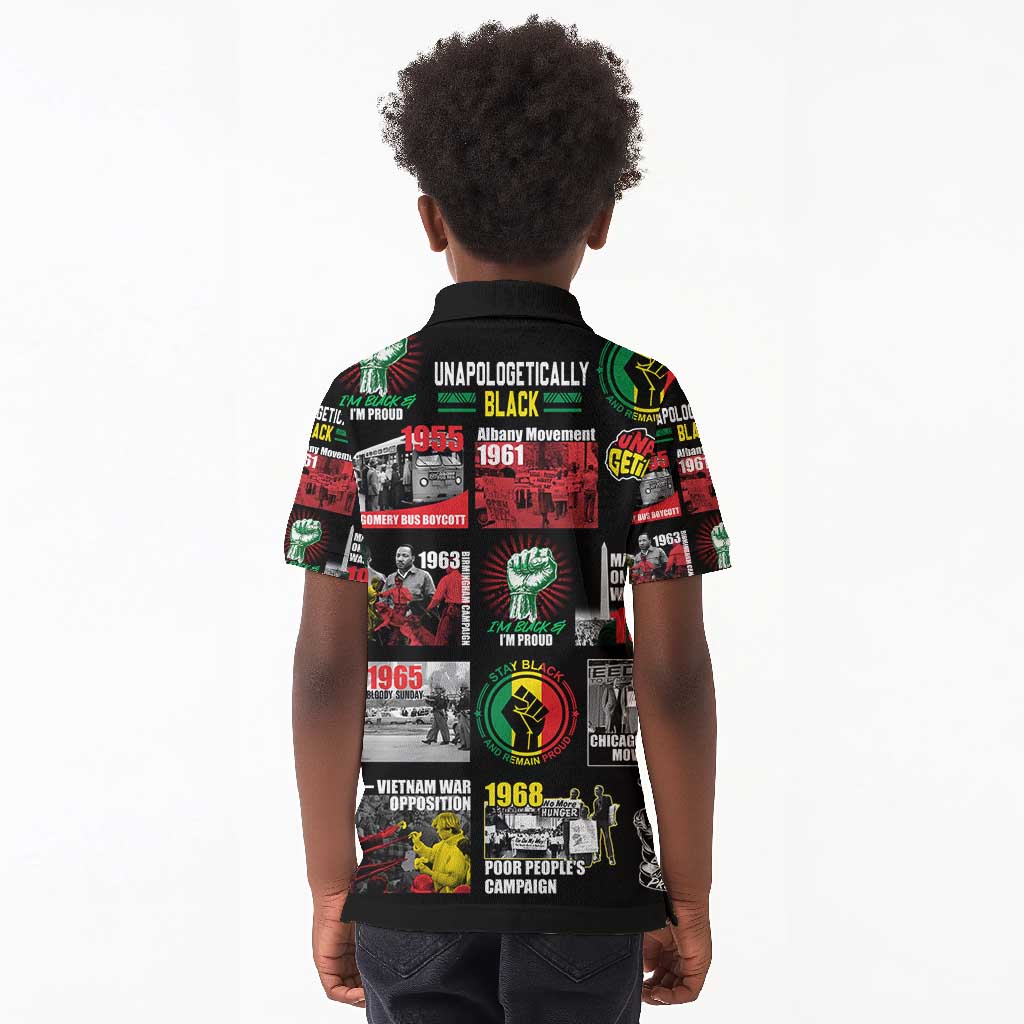 Civil Rights Movement Kid Polo Shirt Poster Art Black Pride
