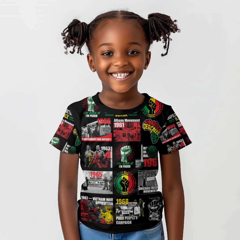 Civil Rights Movement Kid T shirt Poster Art Black Pride