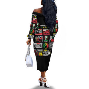 Civil Rights Movement Off The Shoulder Long Sleeve Dress Poster Art Black Pride